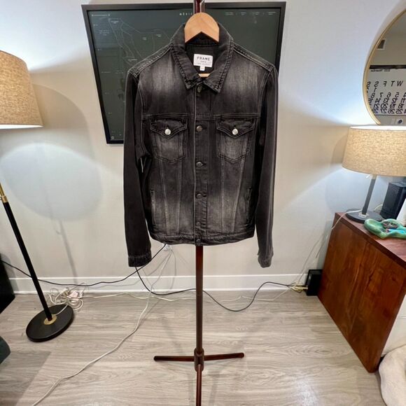 Frame - Denim Trucker Jacket (#LHJK252) - Black Bridge - Picture 1 of 6